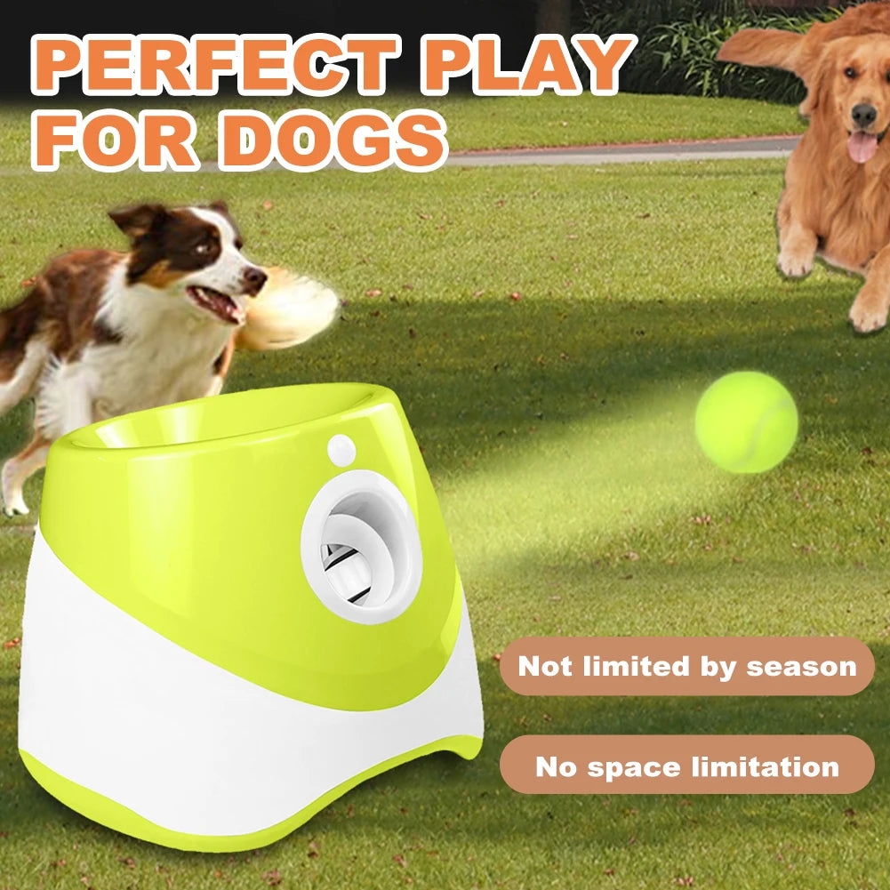 Pet Prime Automatic Dog Ball Thrower, Launcher, Interative Dog Fetch Machine with 3 Tennis Balls for Indoor/Outdoor Throwing Game