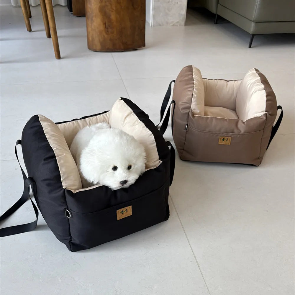 Dog Car Seat with Safety Belt, Four Season Universal Pet Nest Cushion, Washable Dogs, Cats, Sofa Bedding Travel Mattress