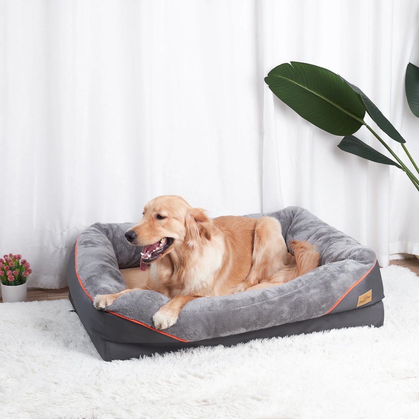 Large Dog Bed Soft and Comfortable ,Anti Allergy ,Warm Fleece, Removable Washable Cover, Waterproof
