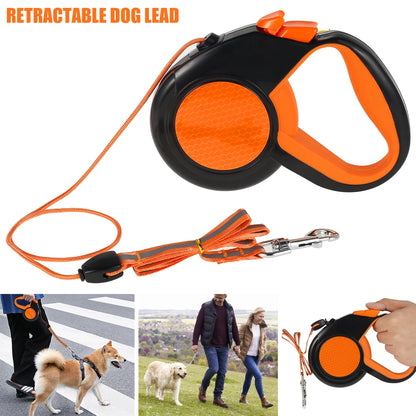 8M Retractable Dog Lead ,Heavy Duty Pet Walking Leash with Strong Reflective Tape Non-Slip Handle for Small, Medium and Large Dogs
