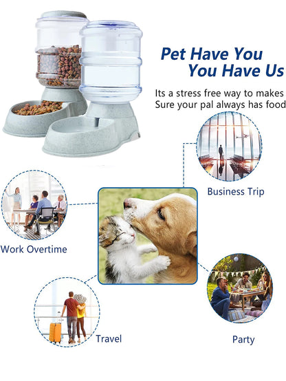 Automatic Water Dispenser Large Capacity, Pet Feeder Small Dog or CatFood Bowl