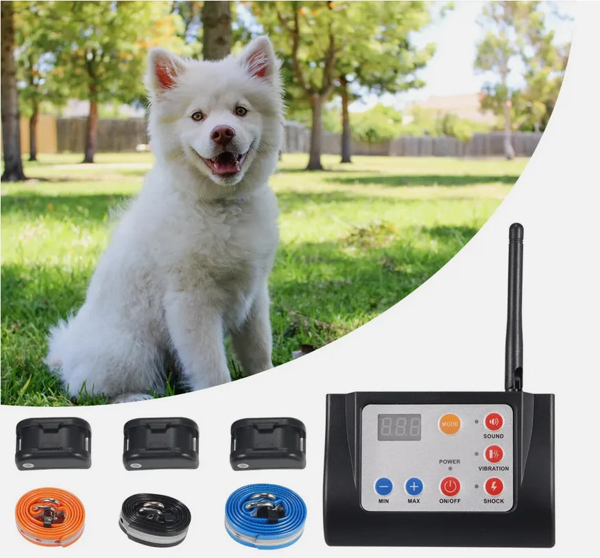 Wireless Dog Fence Electric Pet Containment System, Shock Collars For 3 Dogs Adjustable Range