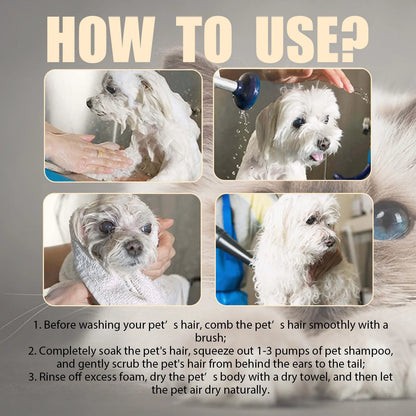 Dog Wash Shampoo: Flea & Mite Killer, Dirt Removal - Anti-Itch, Deodorizing & Moisturizing Formula for Softening Coat