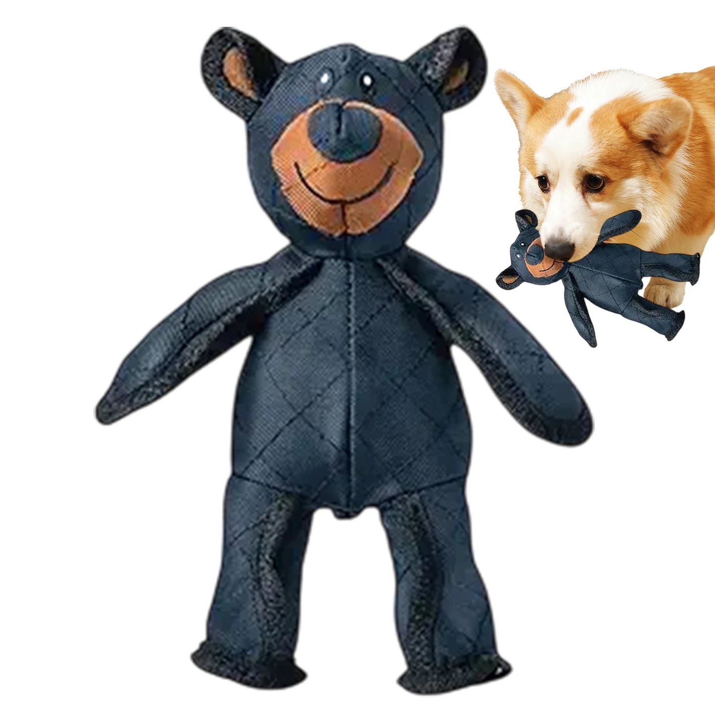Squeaky Plush Bear Toy for Dogs, Unbreakable Teddy Squeaky Dog Toy