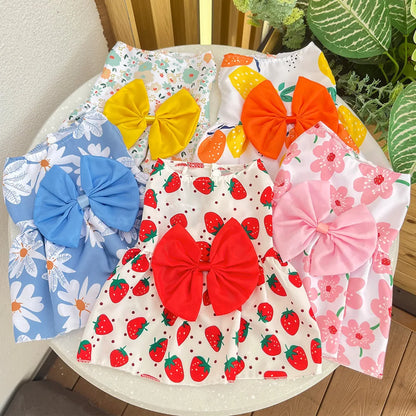 Dog Princess Dress,  Cute Printed Bow Lace,  Dog Dresses for Small, Medium, Puppies... Poodle , Chihuahua