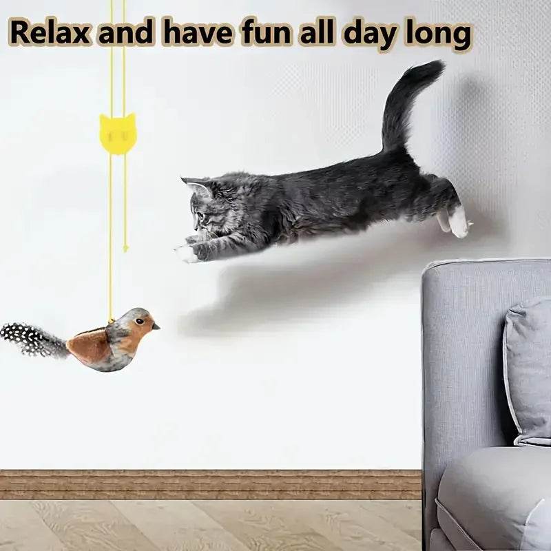 Interactive Touch-Activated Flapping Sparrow Kicking Toy with Realistic Chirping Sound, Suitable for Exercise