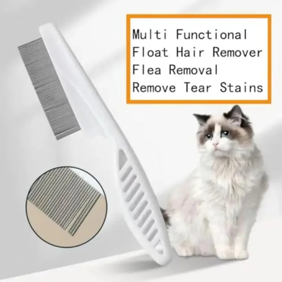 Stainless Steel Flea Comb for Dogs and Cats – Fine Tooth Pet Grooming Comb Cleaner