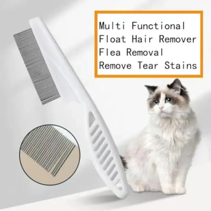 Stainless Steel Flea Comb for Dogs and Cats – Fine Tooth Pet Grooming Comb Cleaner
