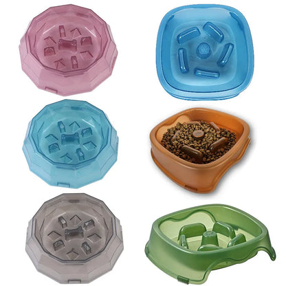 Pet Cat and Dog Slow Food Bowl, Anti-choking , Non-slip, Multiple Colors and Shapes