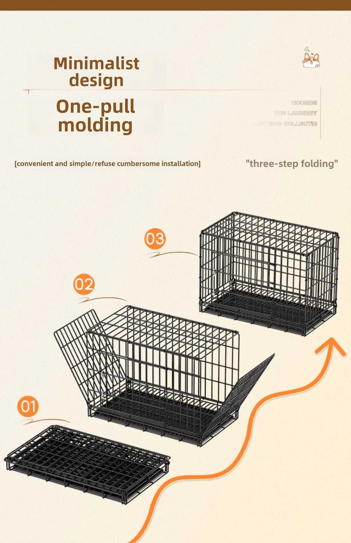 Dog Cage Small Indoor Folding with Toilet Teddy Bigbear, Medium Dog ,Corgi Border, Pet Kennel , House Kennel ,Pets House, Pet Fence
