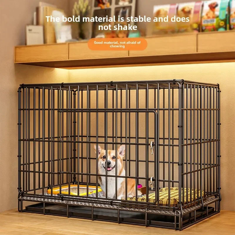 Dog Cage Small Indoor Folding with Toilet Teddy Bigbear, Medium Dog ,Corgi Border, Pet Kennel , House Kennel ,Pets House, Pet Fence