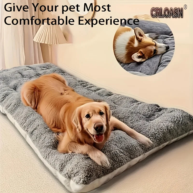 Oversized Plush Dog or Cat Bed - Winter Warm, Waterproof and Washable, Extra Thick Soft Fleece