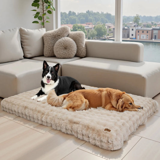 Ultra Plush Dog Bed ,Large Dog Crate Puppy Mattress, Washable Mat