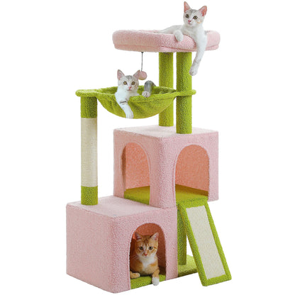 Large Cat Tree for Indoor Cats, Multi-Level Cat Tower with Sisal Scratching Post, 2 Spacious Condo, Cat Scratching Pad