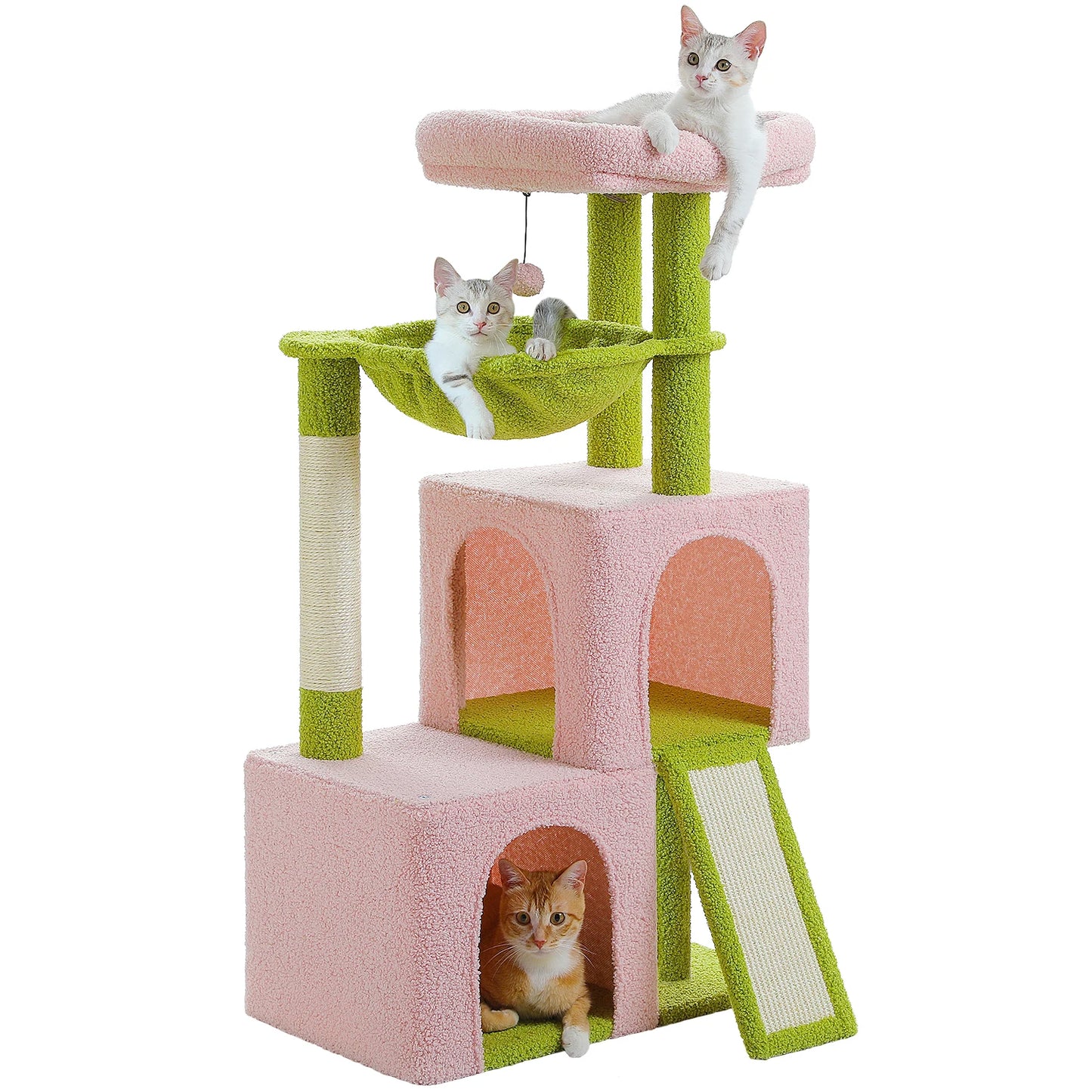 Large Cat Tree for Indoor Cats, Multi-Level Cat Tower with Sisal Scratching Post, 2 Spacious Condo, Cat Scratching Pad