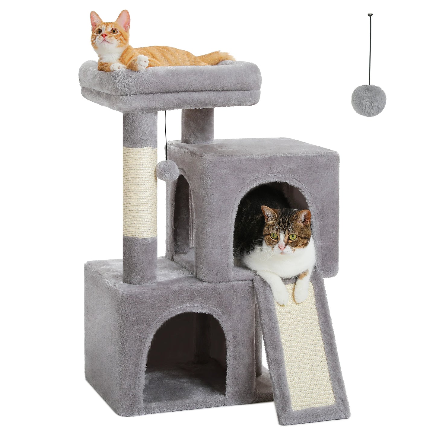 Large Cat Tree for Indoor Cats, Multi-Level Cat Tower with Sisal Scratching Post, 2 Spacious Condo, Cat Scratching Pad