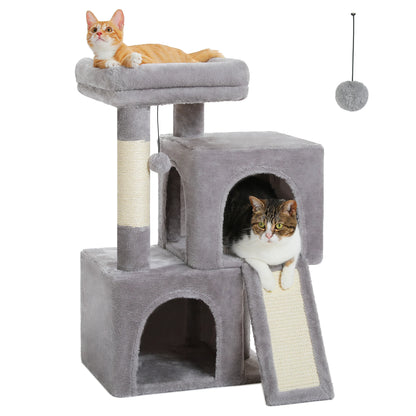 Large Cat Tree for Indoor Cats, Multi-Level Cat Tower with Sisal Scratching Post, 2 Spacious Condo, Cat Scratching Pad