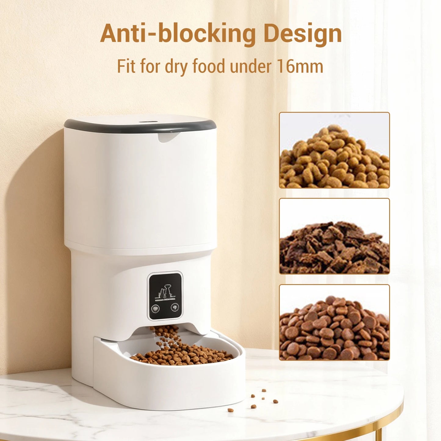 Programmable 4L Automatic Pet Feeder for Small Dogs and Cats, Up to 6 Meals Daily, Timer/Portion Control, Pet Feeding Food Dispenser
