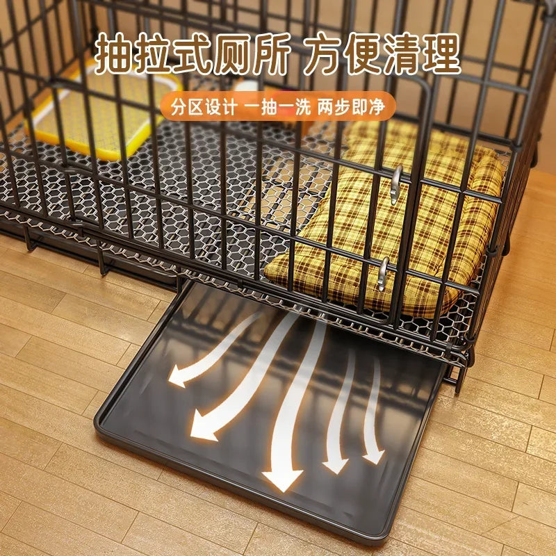 Dog Cage Small Indoor Folding with Toilet Teddy Bigbear, Medium Dog ,Corgi Border, Pet Kennel , House Kennel ,Pets House, Pet Fence
