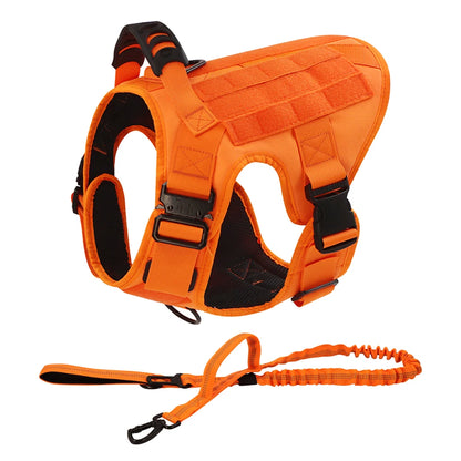 Military Pink Camouflage Dog Harness For Large and Medium Dogs , Adjustable Tactical Training Vest