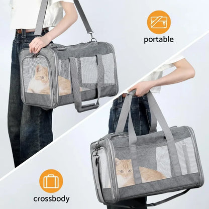 Airline Approved Pet Carrier for Cats and Dogs, Soft Travel Bag with Breathable Honeycomb Board,Removable Support Board for Pet