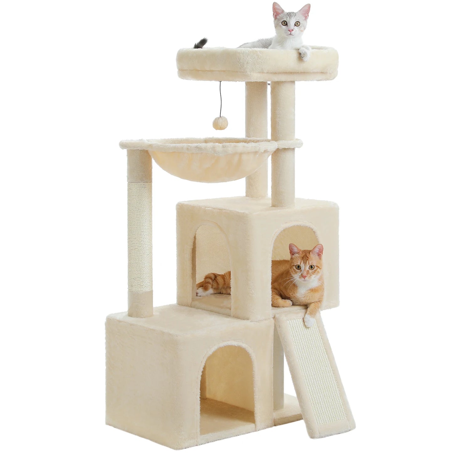 Large Cat Tree for Indoor Cats, Multi-Level Cat Tower with Sisal Scratching Post, 2 Spacious Condo, Cat Scratching Pad