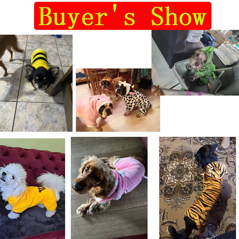 Soft Warm Fleece Dogs Jumpsuits with Hoodies, Pet Clothing for Small Dogs, Puppies and Cats