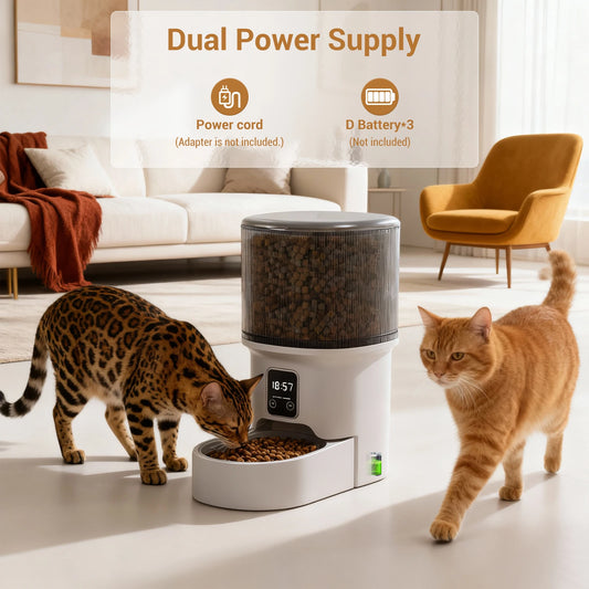 Programmable 4L Automatic Pet Feeder for Small Dogs and Cats, Up to 6 Meals Daily, Timer/Portion Control, Pet Feeding Food Dispenser