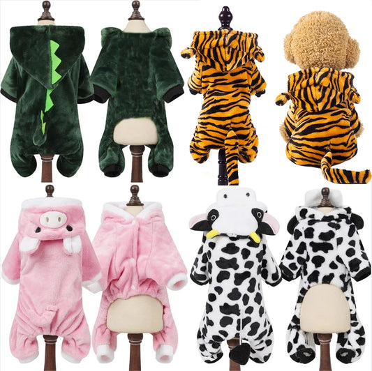 Soft Warm Fleece Dogs Jumpsuits with Hoodies, Pet Clothing for Small Dogs, Puppies and Cats