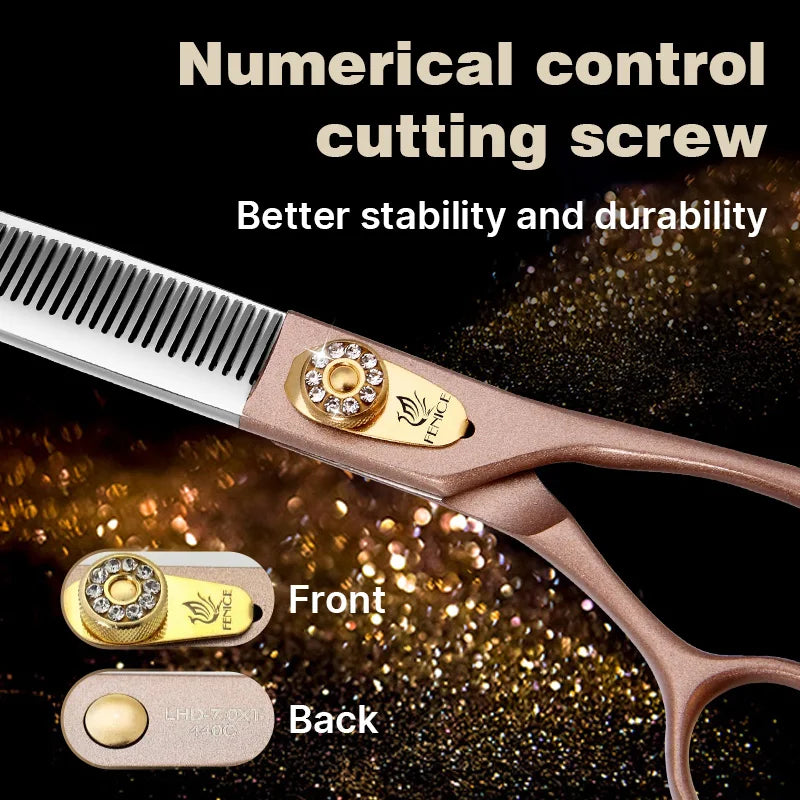 Fenice High-grade 7.5inch JP440C Steel pet grooming thinner scissorswith Thinning rate of 35%