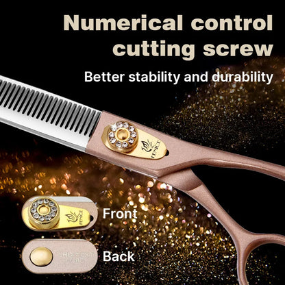 Fenice High-grade 7.5inch JP440C Steel pet grooming thinner scissorswith Thinning rate of 35%