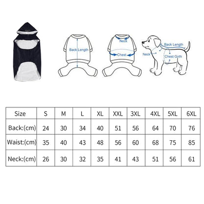 Dog Raincoat, Waterproof Hoodie,  Rain Poncho, Pet Rainwear Clothes with Reflective Stripe for All Sizes