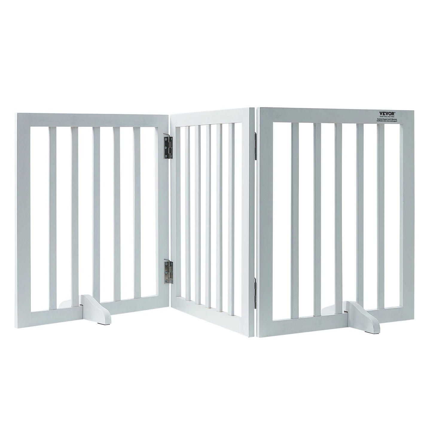 SucceBuy Free Standing Dog Gate, Freestanding Pet Gate with 3 Panels, Foldable for Narrow Passageways, Expandable Dog Barrier