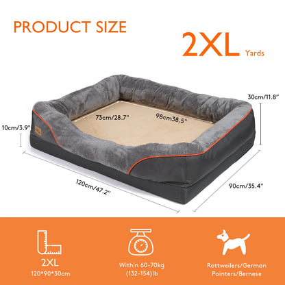 Large Dog Bed Soft and Comfortable ,Anti Allergy ,Warm Fleece, Removable Washable Cover, Waterproof