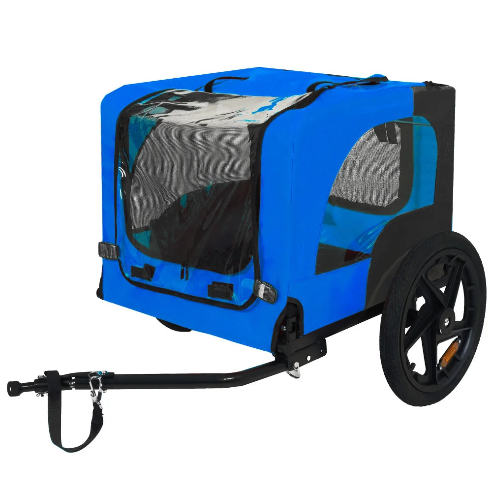 Foldable Pet Bike Trailer, Dog Bicycle Cart with Quick Release Wheels, Non-Slip Floor and, Safety Leash for Small or Medium Pets