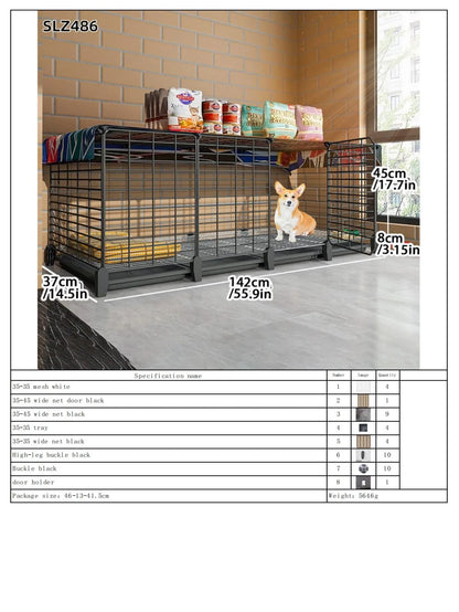Dog Cage Small Dog Indoor with Separate Toilet Household Corgi Teddy Pomeranian House Kennel Dog Pet Fence