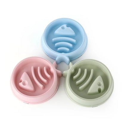 Pet Cat and Dog Slow Food Bowl, Anti-choking , Non-slip, Multiple Colors and Shapes