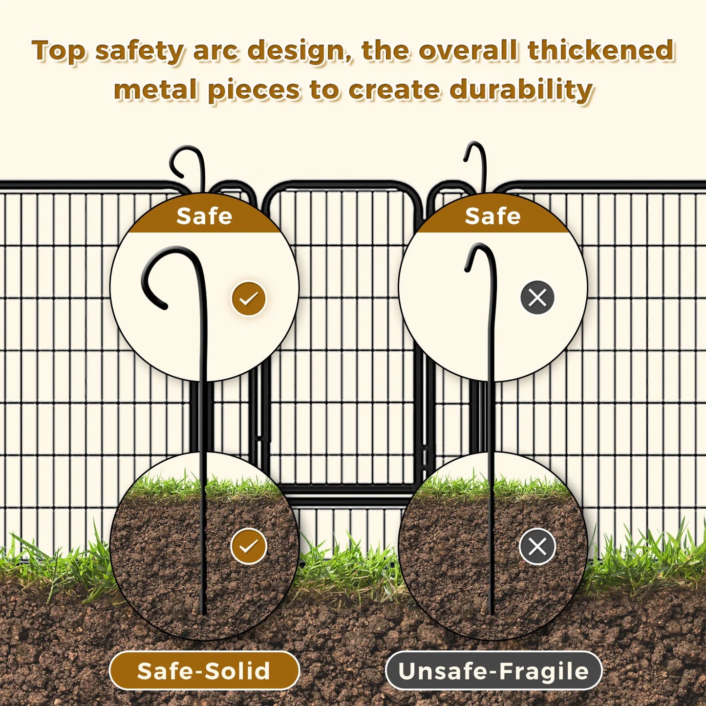 Dog Playpen with Door, Outdoor/Indoor Foldable Metal Pet Fence, Heavy Duty Exercise Pen for Yard, RV Camping