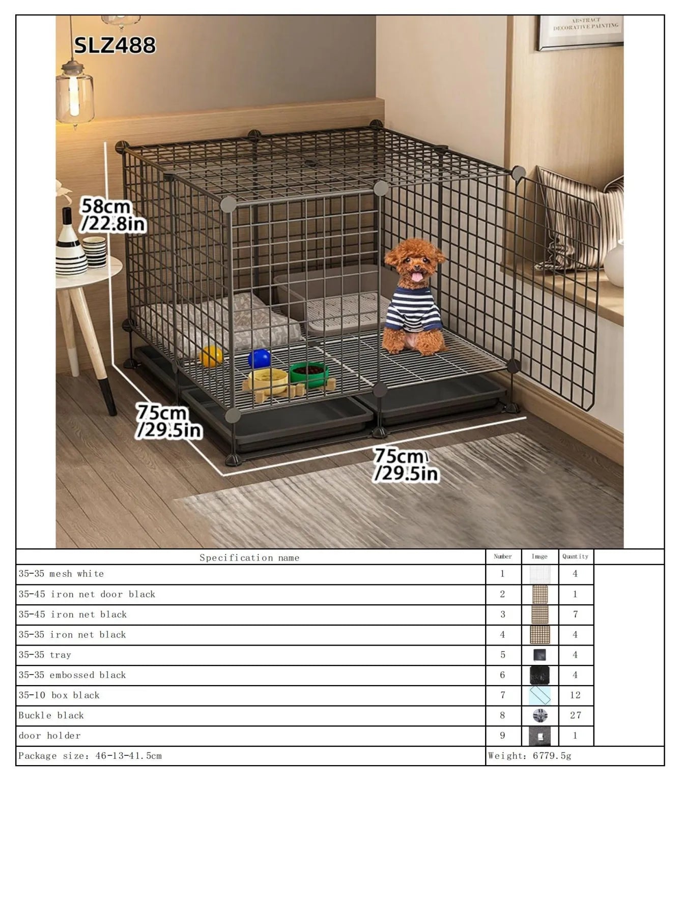 Dog Cage Small Dog Indoor with Separate Toilet Household Corgi Teddy Pomeranian House Kennel Dog Pet Fence