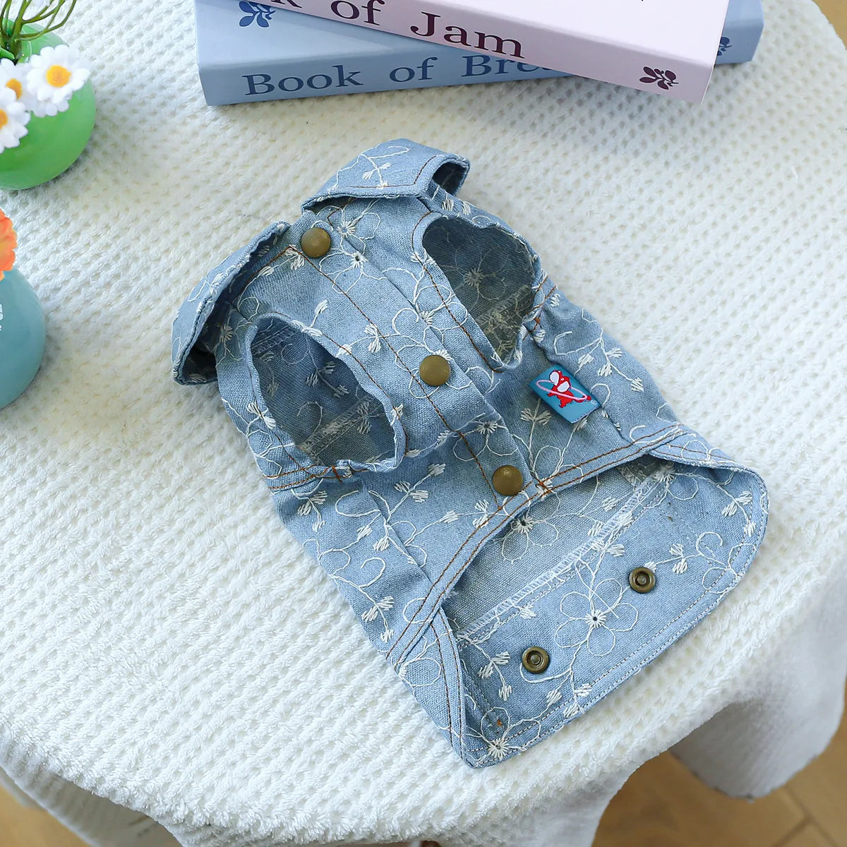 Denim Doggie Pet Jacket, Sleeveless Vest, Jeans Coat, Autumn or Spring Wear,  Apparel For Small, Medium, Dogs or  XS XL sizes for Cat or Puppy