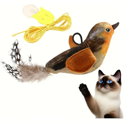 Interactive Touch-Activated Flapping Sparrow Kicking Toy with Realistic Chirping Sound, Suitable for Exercise
