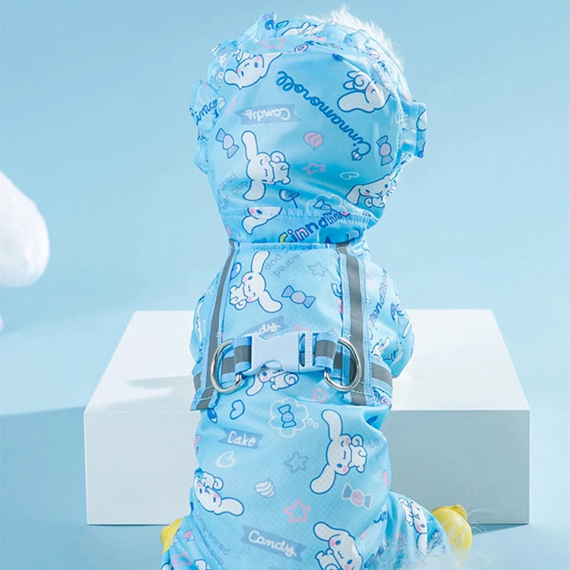 Cinnamoroll Pet Raincoat, Waterproof ,Hood Rain Jacket for Dogs of all Sizes - Keep Your Pup Dry and Stylish