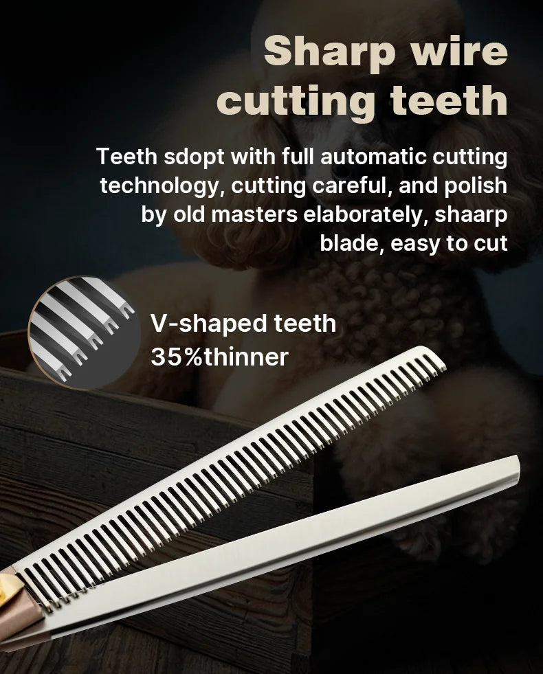 Fenice High-grade 7.5inch JP440C Steel pet grooming thinner scissorswith Thinning rate of 35%