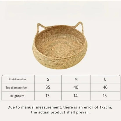 All Seasons Pure hand-woven rattan cat nest,  universal warm pad is removable and washable