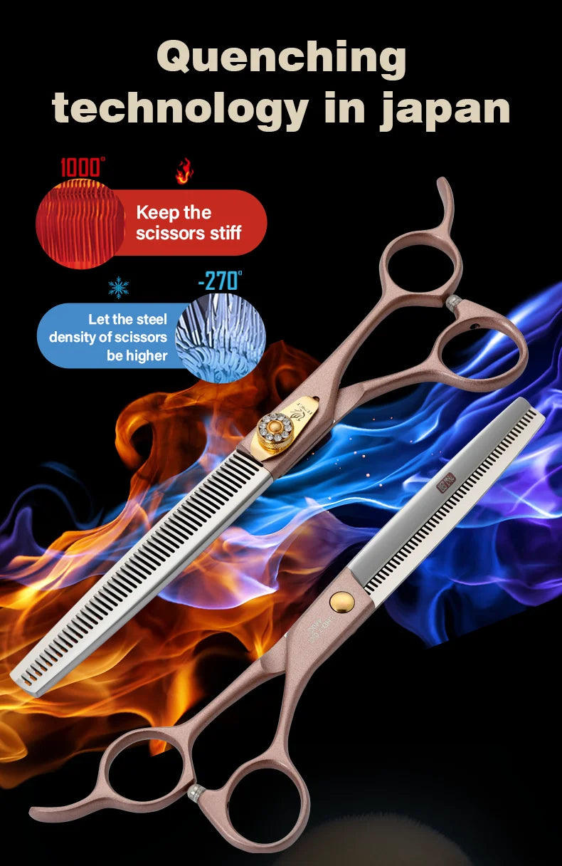 Fenice High-grade 7.5inch JP440C Steel pet grooming thinner scissorswith Thinning rate of 35%