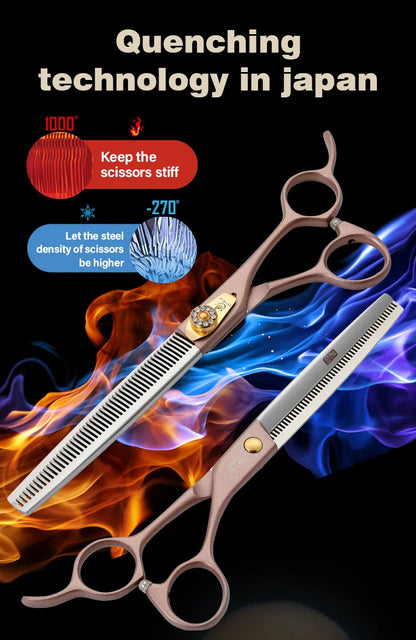 Fenice High-grade 7.5inch JP440C Steel pet grooming thinner scissorswith Thinning rate of 35%