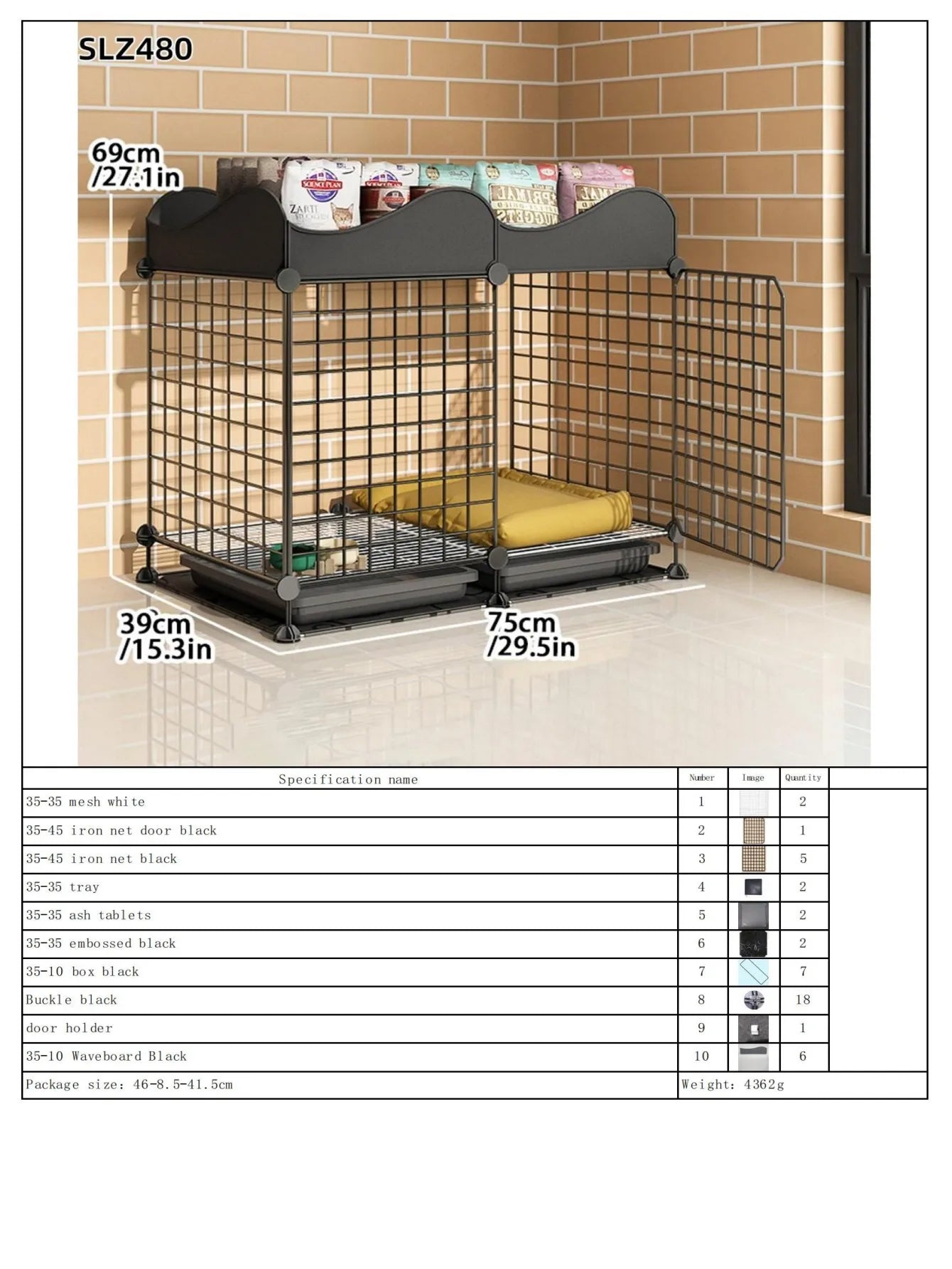 Dog Cage Small Dog Indoor with Separate Toilet Household Corgi Teddy Pomeranian House Kennel Dog Pet Fence