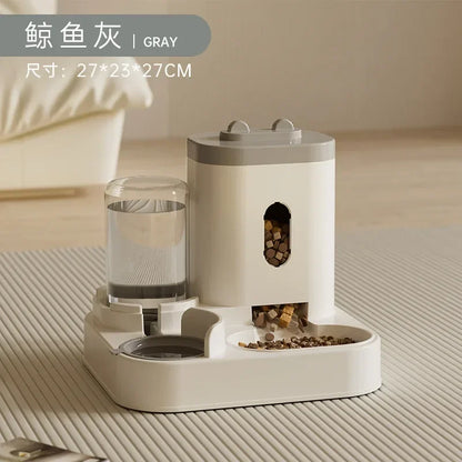 Automatic Feeder Dog or Cat Food Bowl With Water Fountain, Large Capacity Pet Food Storage Dispenser