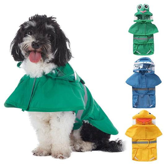 Fashionable Reflective Pet Dog Raincoat ,Hooded ,Waterproof Jacket for Big Dogs