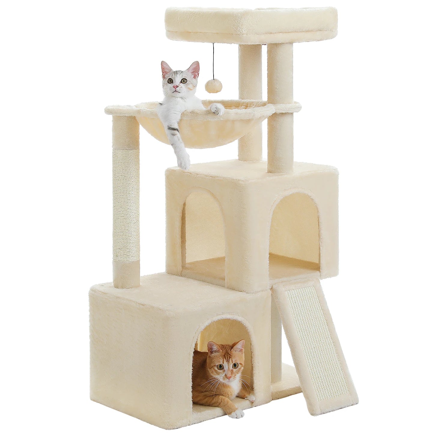 Large Cat Tree for Indoor Cats, Multi-Level Cat Tower with Sisal Scratching Post, 2 Spacious Condo, Cat Scratching Pad